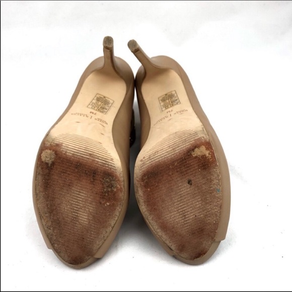 White House Black Market tan open toe heel… - Picture 6 of 7